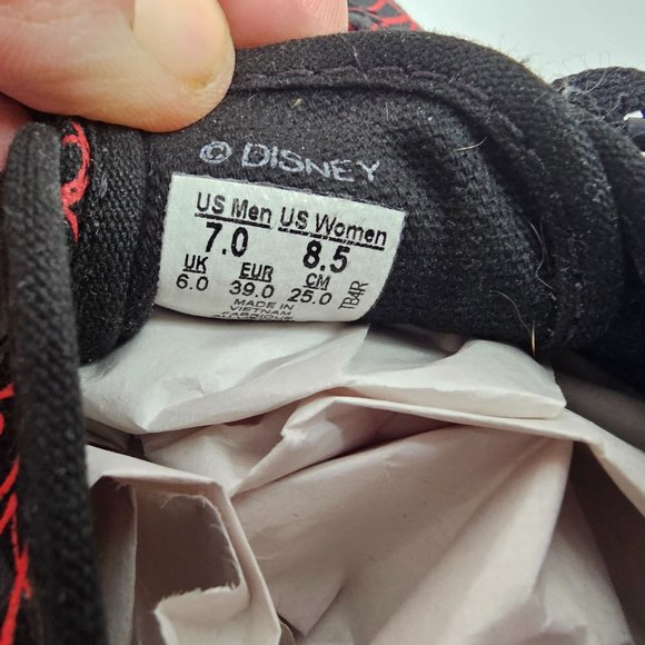 vans x disney mickey mouse shoes black red checkerboard Women 8.5 Men 7 - Picture 14 of 14